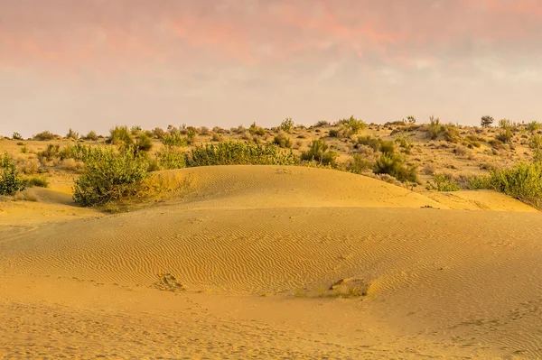 Puesta Sol Desierto Thar Rajastán India — Foto de Stock