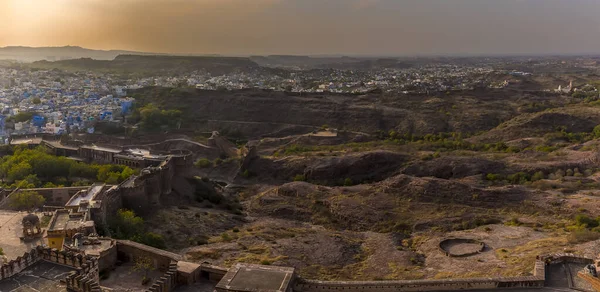 Une Vue Vers Bas Sur Ville Bleue Jodhpur Rajasthan Inde — Photo