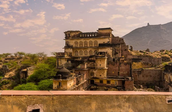 Une Vue Des Bâtiments Délabrés Périphérie Jaipur Rajasthan Inde — Photo