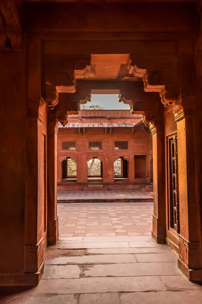 Vue Temple Abandonné Fathepur Sikri Inde Vue Par Une Porte — Photo