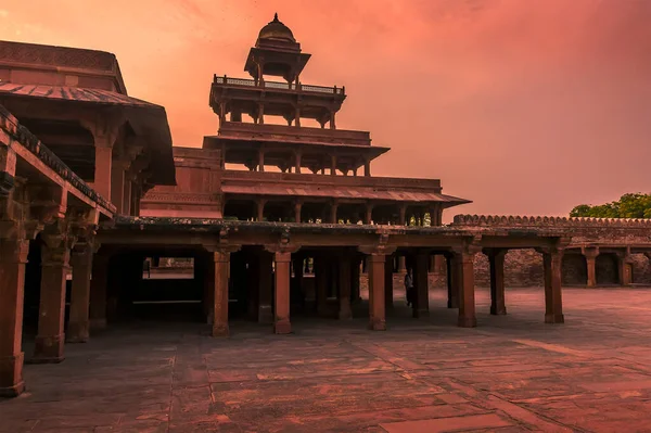 Vue Temple Abandonné Fathepur Sikri Inde Coucher Soleil — Photo