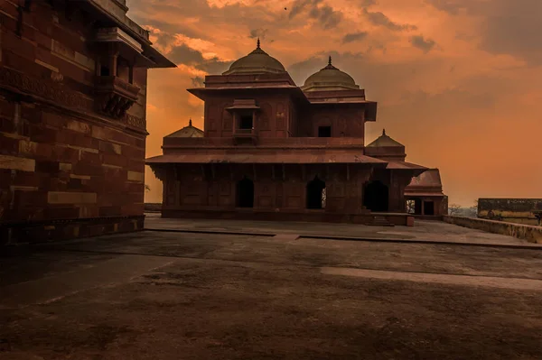 Вид Заброшенный Храмовый Комплекс Фатепур Сикри Индия После Заката — стоковое фото