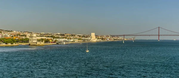 Una Vista Lungo Riva Del Quartiere Belem Lisbona Portogallo Visto — Foto Stock