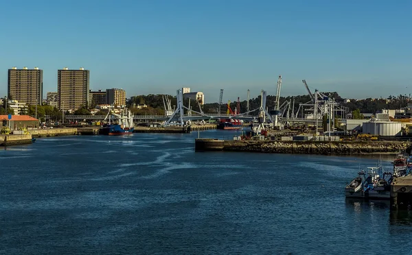 Uma Vista Sobre Porto Leixoes Perto Porto Portugal Numa Manhã — Fotografia de Stock