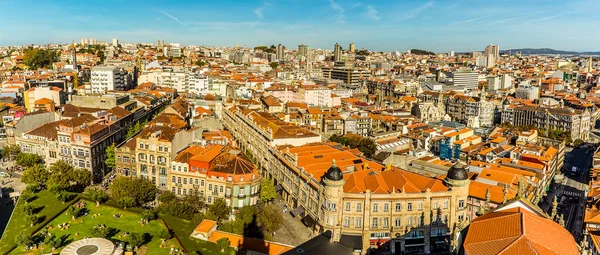 Panoráma Kilátás Észak Felé Tető Tetején Porto Portugália Clerigos Tower — Stock Fotó