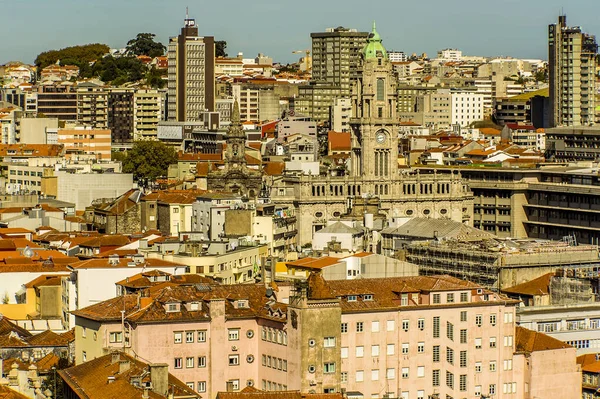 Uma Vista Sobre Telhados Porto Portugal Mostrando Mistura Estilos Construção — Fotografia de Stock