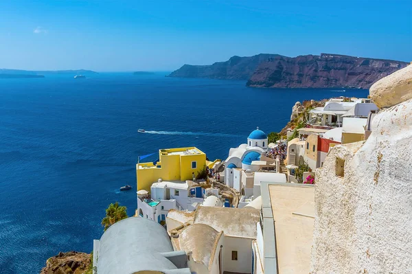 Ein Blick Dorfrand Von Oia Santorin Sommer — Stockfoto