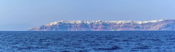 Widok Wody Kaldery Kierunku Północnego Krańca Santorini Latem — Zdjęcie stockowe