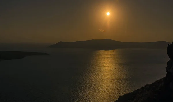 View Sunset Caldera Thira Santorini Summertime — Stock Photo, Image