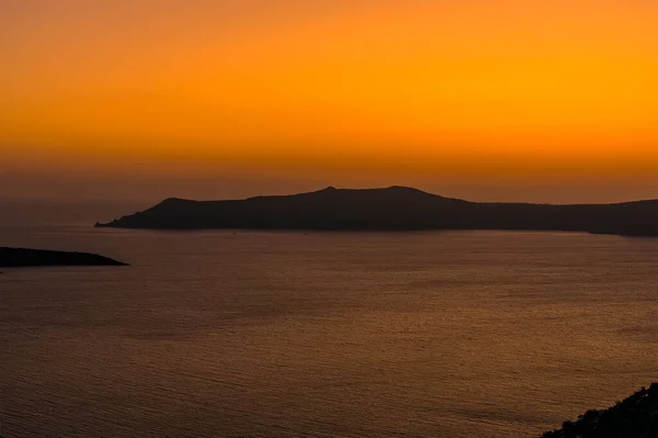 Blick Über Die Caldera Nach Sonnenuntergang Von Thira Santorin Sommer — Stockfoto