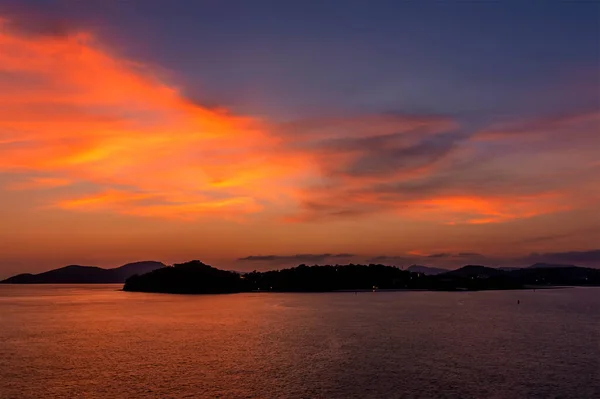 View Vibrant Stage Sunset Island Bali Asia — Stock Photo, Image