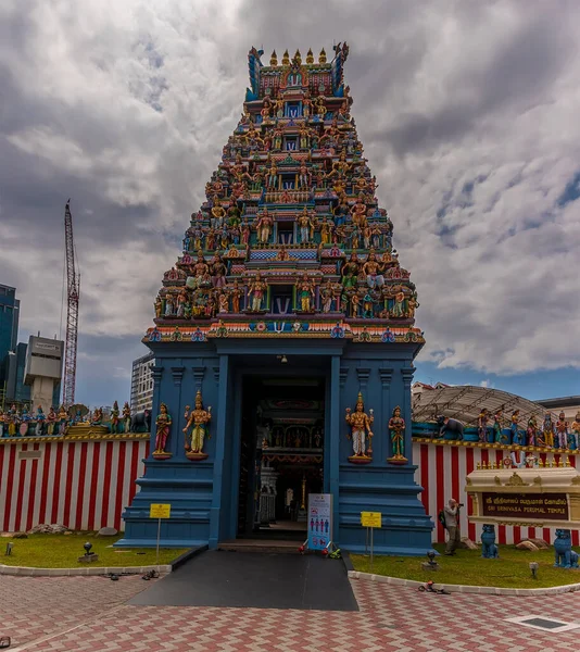 Pohled Chrám Sri Veeramakaliamman Malé Indii Singapur Asie — Stock fotografie
