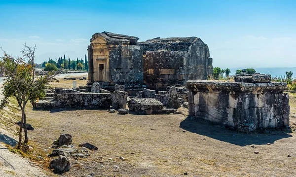 Une Chambre Funéraire Romaine Hierapolis Dessus Pamukkale Turquie — Photo