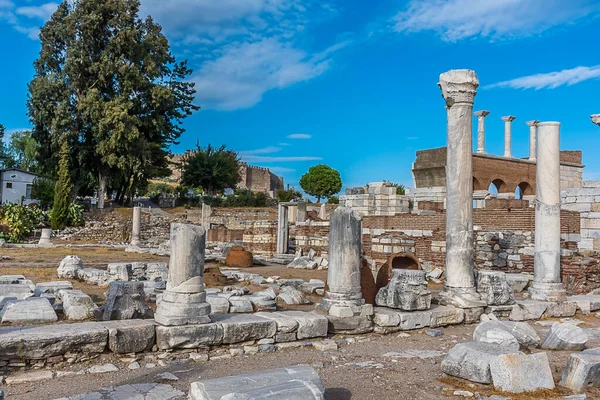 View Ruins Basilica John Apostle Ayasoluk Hill Selcuk Turquie — Photo