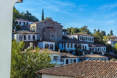 Türkiye 'nin Sirince antik Yunan köyü boyunca bir manzara