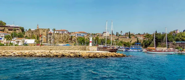 Une Vue Sur Brise Lames Vieux Port Antalya Turquie Été — Photo