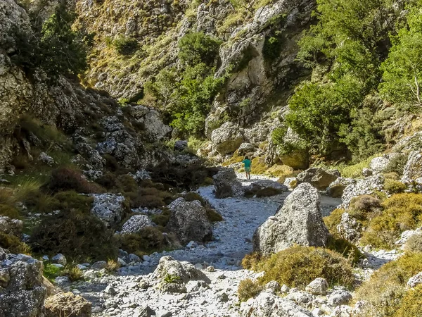 Wandelen Door Het Brede Deel Van Imbros Gorge Buurt Van — Stockfoto