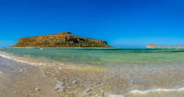 Sea Level View Balos Beach Azure Lagoons Crete Bright Sunny — Stock Photo, Image