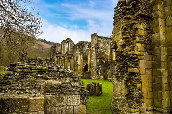 Ruinerna Det Cistercianska Klostret Valle Crucis Llangollen Wales — Stockfoto