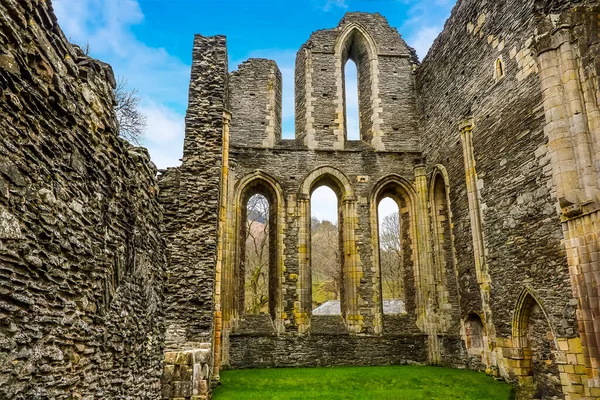 Över Resterna Mittskeppet Cistercian Valle Crucis Abbey Llangollen Wales — Stockfoto