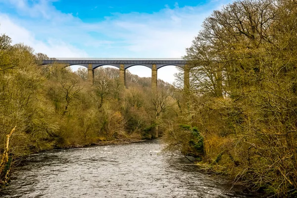 Acquedotto Pontcysyllte Attraversa Fiume Dee Vicino Llangollen Galles — Foto Stock