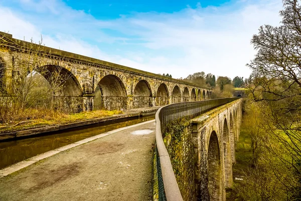 Veduta Dell Acquedotto Chirk Del Viadotto Ferroviario Chirk Galles Viadotto — Foto Stock