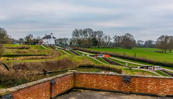 Una Vista Mirando Hacia Arriba Foxton Locks Reino Unido Hacia — Foto de Stock