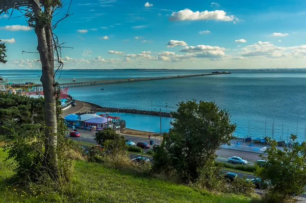 View Out Thames Estuary Longest Pleasure Pier World Southend Sea — стоковое фото