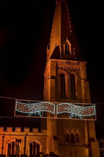 Une Vue Bas Church Street Vers Église Dionysius Market Harborough — Photo