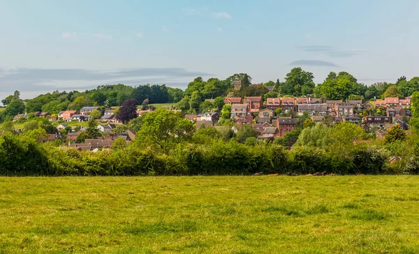 Una Vista Través Los Campos Hacia Pueblo Napton Warwickshire Verano —  Fotos de Stock