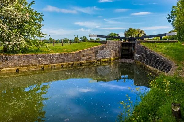 Una Vista Cerca Una Puerta Seguridad Canal Oxford Lado Aldea — Foto de Stock