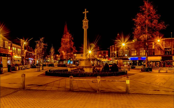 Une Vue Sur Place Principale Market Harborough Royaume Uni Surplombant — Photo