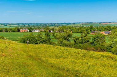 Market Harborough 'dan yazın Great Bowden' a doğru bir manzara.