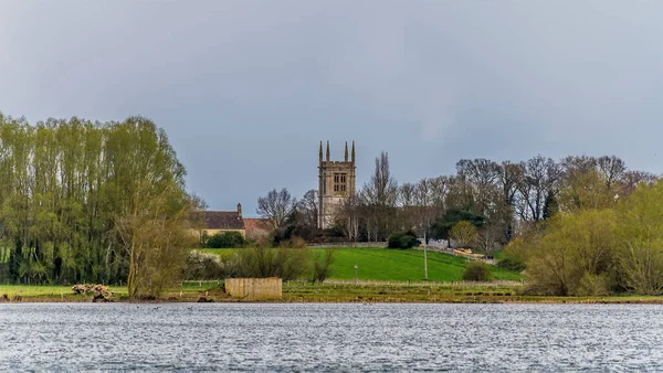 Pohled Plující Jezero Směrem Thrapston Northamptonshire Jaře — Stock fotografie