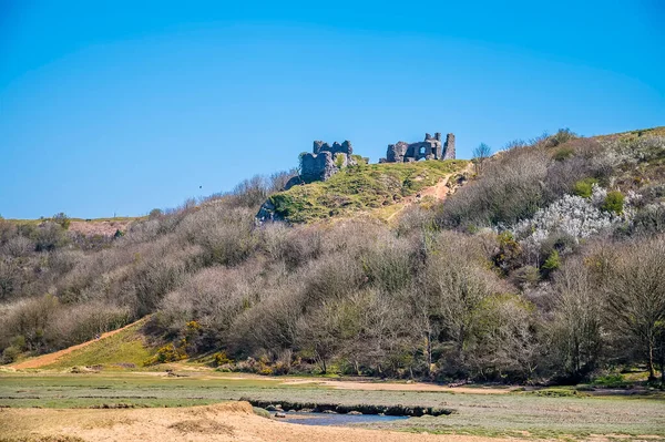 Una Vista Hacia Atrás Desde Three Cliffs Bay Hacia Las — Foto de Stock