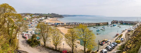 Panorama View Saundersfoot Harbour South Wales Sunny Day — Stock fotografie