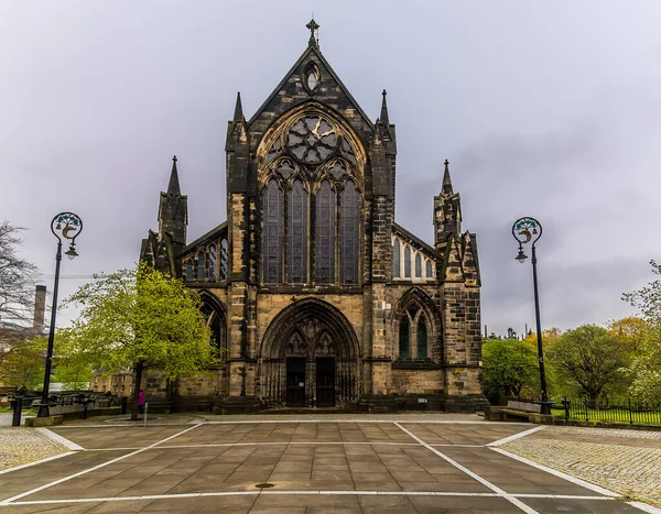 Uma Vista Sobre Prisão Catedral Direção Catedral Glasgow Uma Noite — Fotografia de Stock