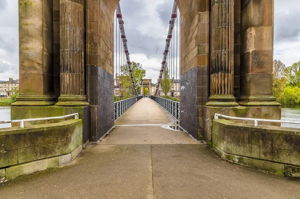 Una Vista Sul Portland Street Suspension Bridge Glasgow Giorno Estate — Foto Stock