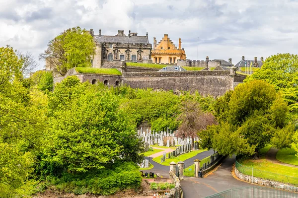 Uma Vista Para Castelo Stirling Igreja Holy Rude Stirling Dia — Fotografia de Stock