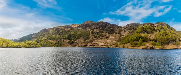 Panoráma Kilátás Déli Parton Loch Katrine Skót Felföldön Egy Nyári — Stock Fotó