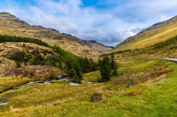View Mountain Stream Loch Restil Arrochar Alps Scotland Summers Day — Foto de Stock