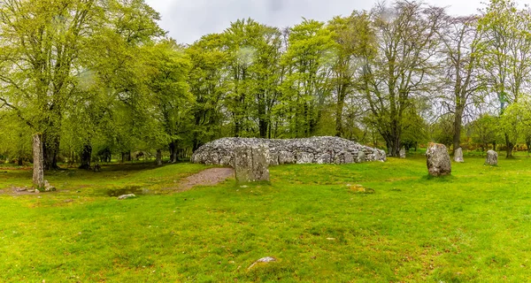 Una Vista Piedras Pie Tumbas Antiguas Clava Cairns Fuera Inverness — Foto de Stock