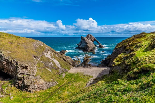 View Cliffs Impressive Bow Fiddle Rock Portknockie Scotland Summers Day — Stockfoto