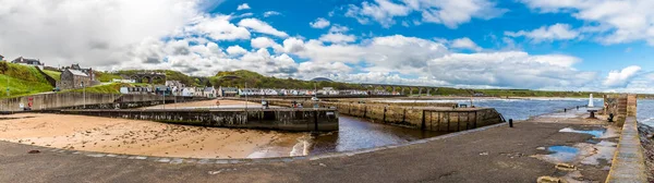 Panorama View Inner Harbour Distant Viaduct Town Cullen Scotland Summers — 图库照片