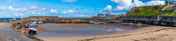 Panorama View Inner Harbour Town Cullen Scotland Summers Day — 图库照片