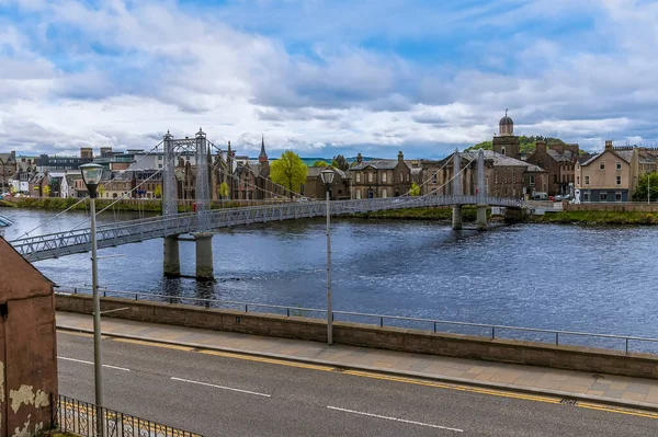 Una Vista Del Ponte Greg Street Sul Fiume Ness Inverness — Foto Stock