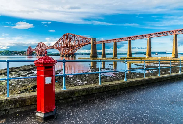 View Promenade Queensferry Forth Railway Bridge Firth Forth Scotland Summers — Stock Photo, Image