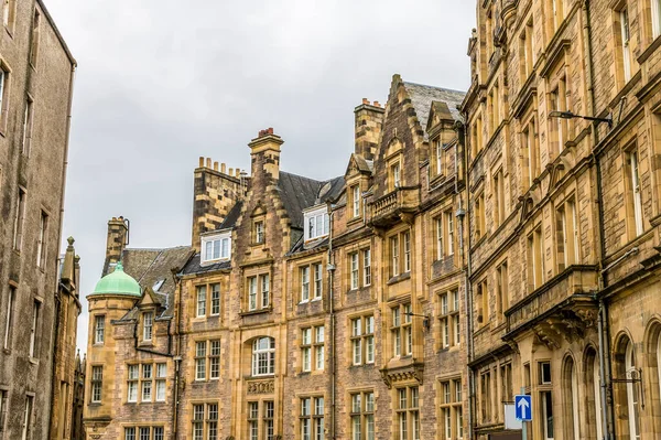 A view of typical Victorian architecture in an Edinburgh street, Scotland on a summers day