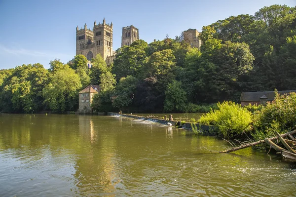 Pohled Kolem Jezu Řece Wear Směrem Katedrále Durhamu Velká Británie — Stock fotografie