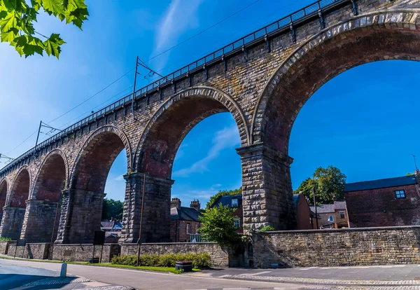 Θέα Προς Γέφυρα Victoria Στο Durham Ηνωμένο Βασίλειο Καλοκαίρι — Φωτογραφία Αρχείου